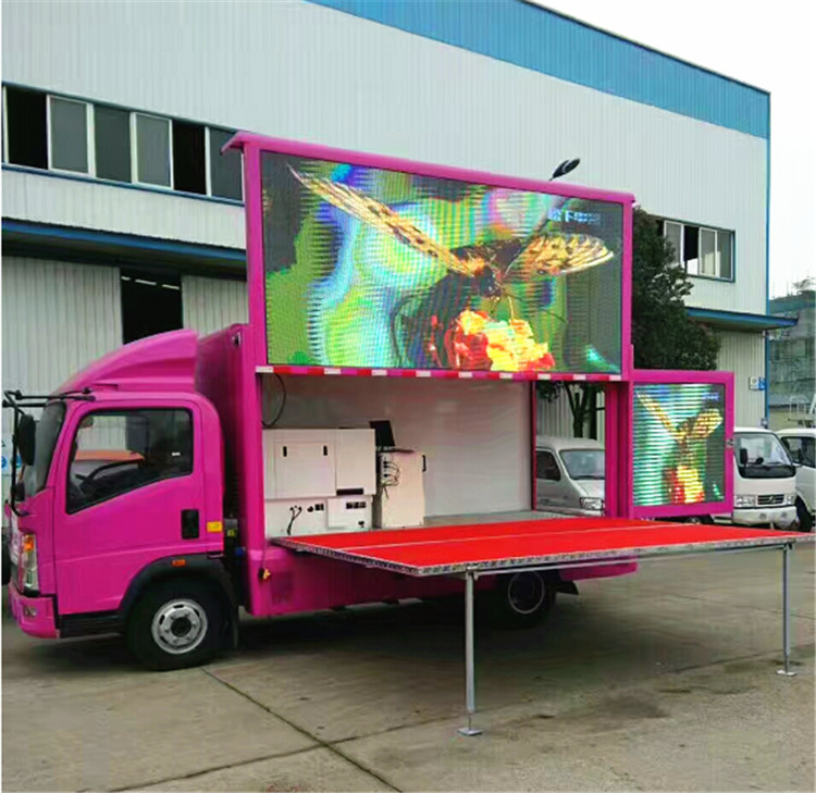 단계와 120HP 주도하는 모빌 광고 트럭 P8 4x2 디지털