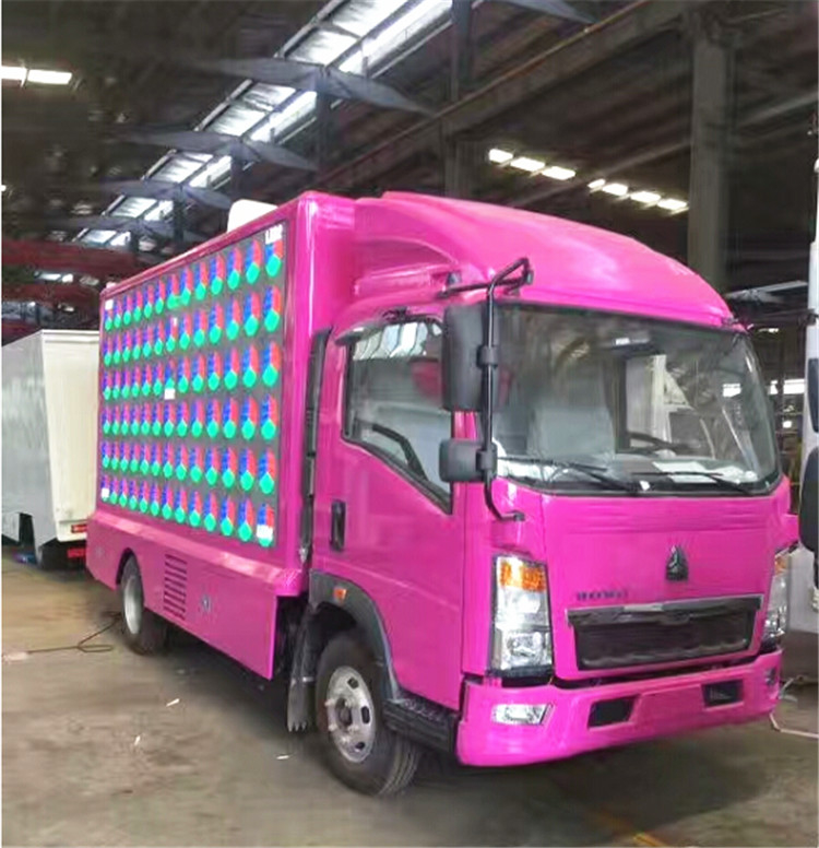 단계와 120HP 주도하는 모빌 광고 트럭 P8 4x2 디지털
