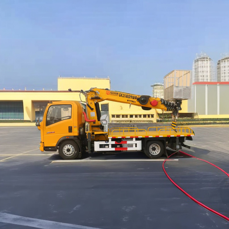4955kg 무게 4x2 드라이브 항공 작업 플랫폼 트럭 21M 망원경 붐