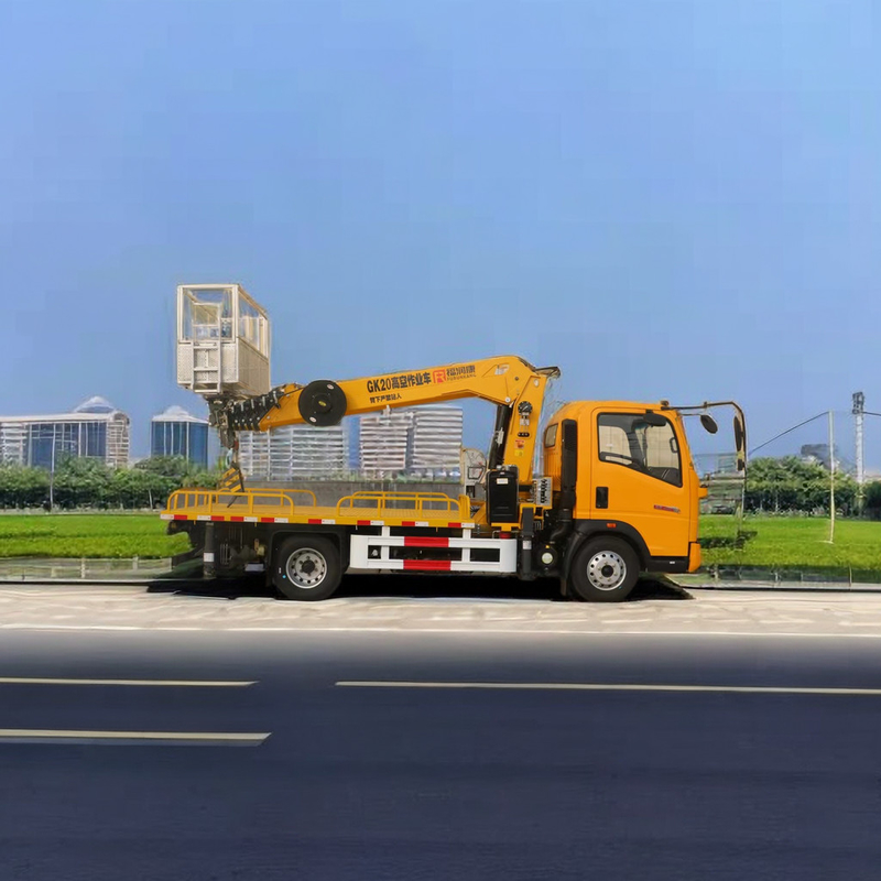 하우 차시 4x2 드라이브 21M 트럭 탑재 공기 작업 플랫폼 95km/H 200kg 부하