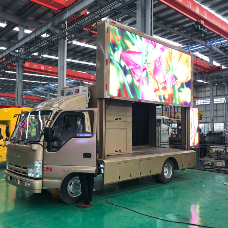이수즈 4×2 P6 디지털 LED 빌보드 트럭 192*192mm 3면 높은 밝기